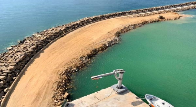 Enez Deniz Gümrük Kapısı liman inşaatı sürüyor